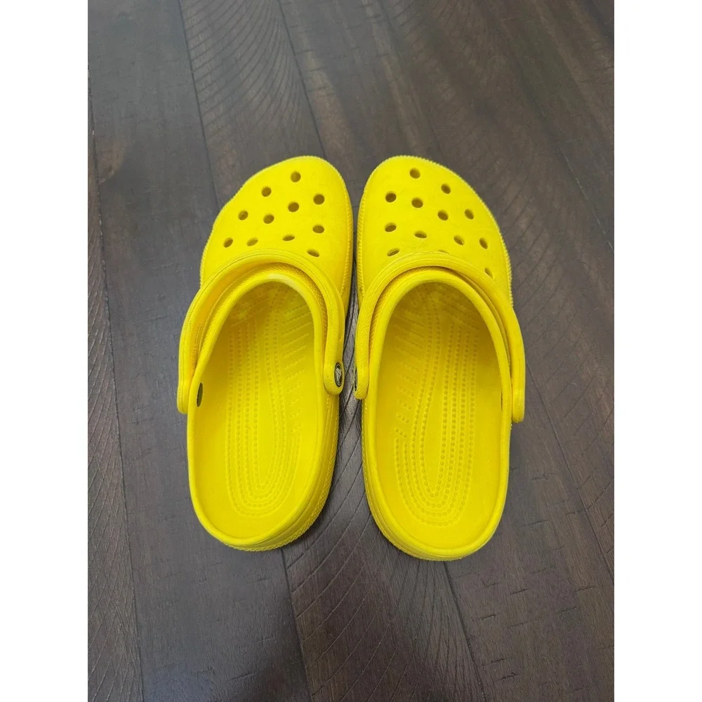 Crocs Classic Clogs Yellow Mens Size 9 Womens 11 Slip On Comfort Shoes